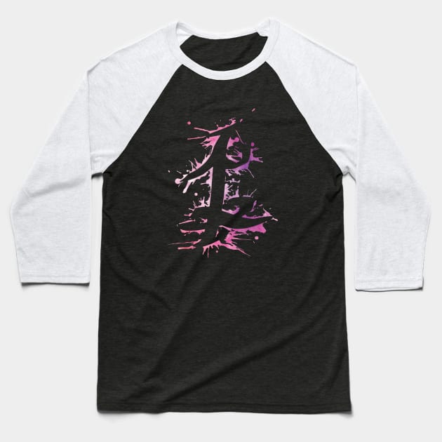 Shadowhunters rune / The mortal instruments - Parabatai rune - voids and outline splashes (pink watercolour) - Clary, Alec, Jace, Izzy, Magnus - Malec Baseball T-Shirt by Vane22april